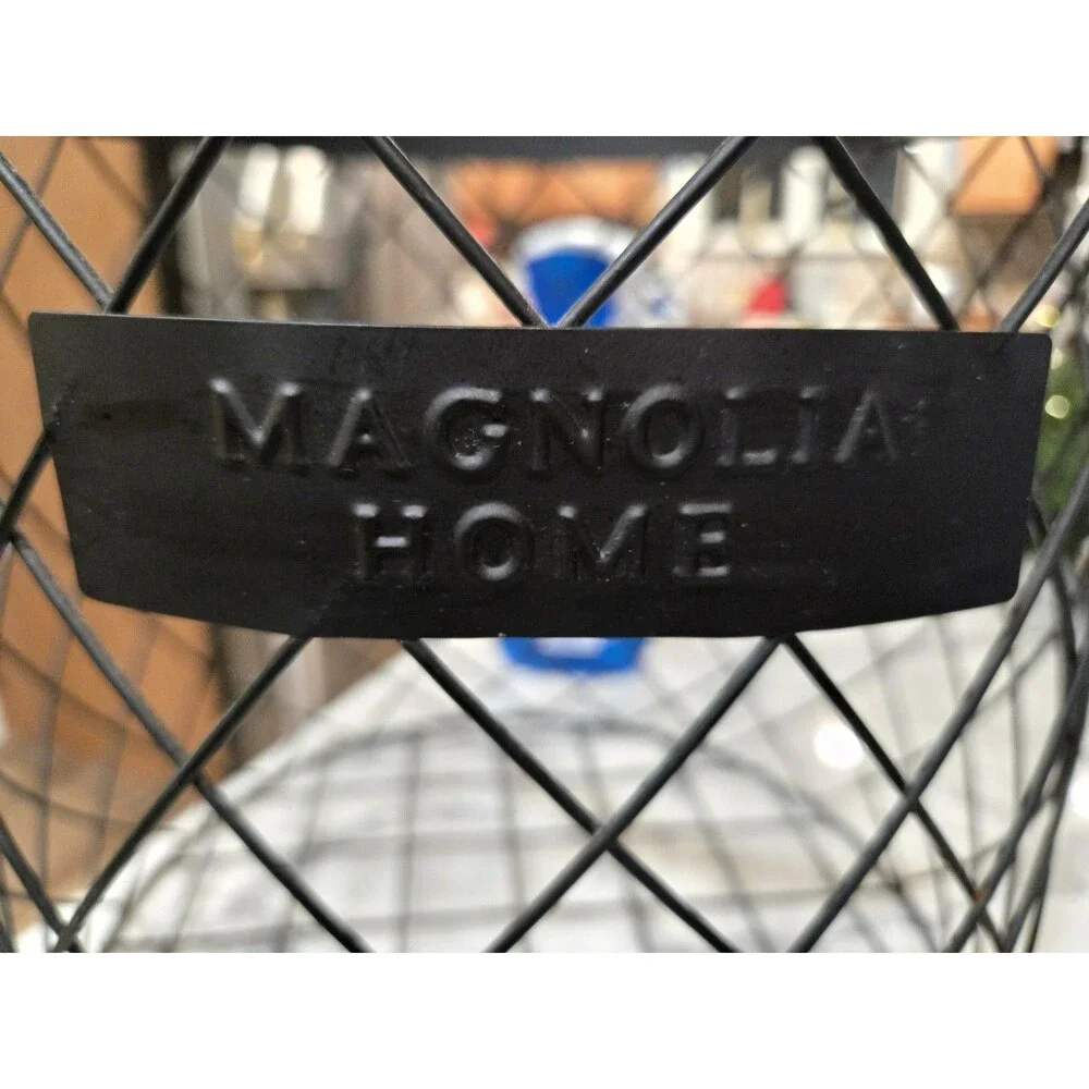 Magnolia Home Matte black metal wire basket Storage Decor